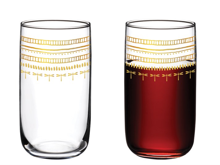 Galia Goldie Glass 4 Pcs Glass 365 ml Gold