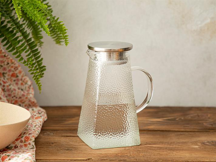 Galio Borosilicate Glass Water Bottle 1200 ml Transparent