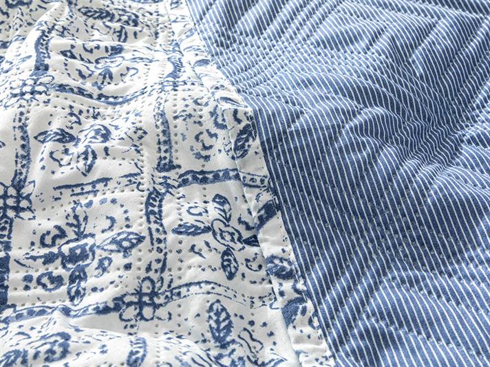 Set cuvertură pat cu fețe de pernă, King size, Gem Roses, poliester, 240x220 cm, İndigo