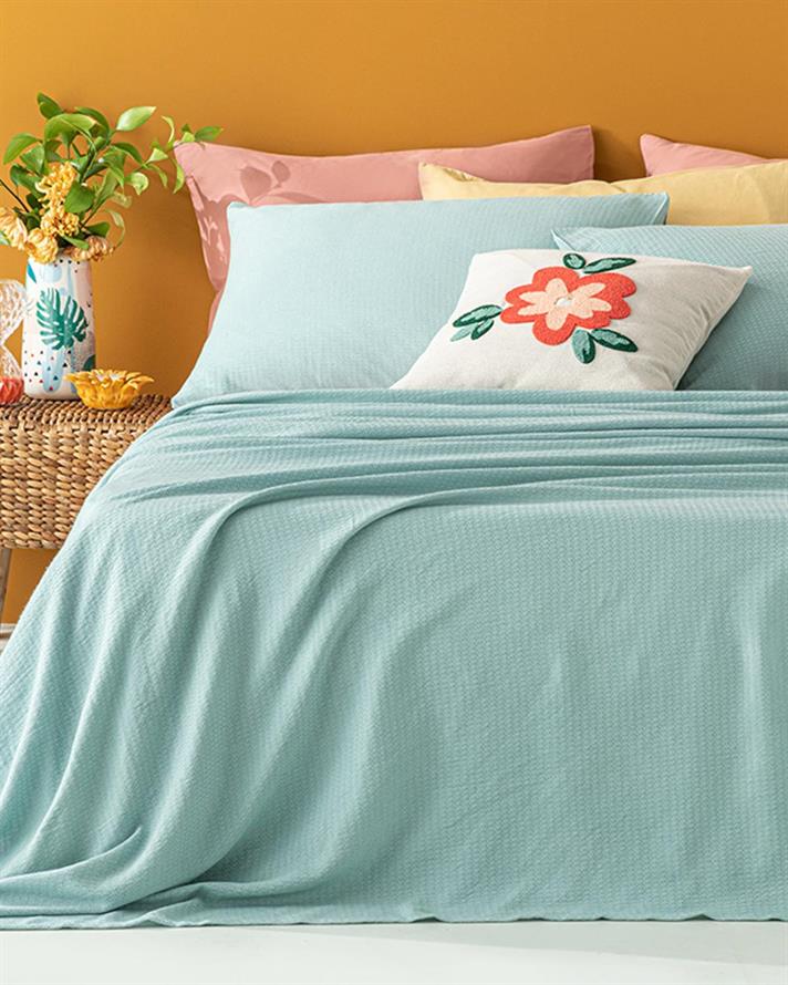 Genesis Set De Pătură De Vară Dublu, Soft Touch, 200*220 Cm, Albastru-Rosu