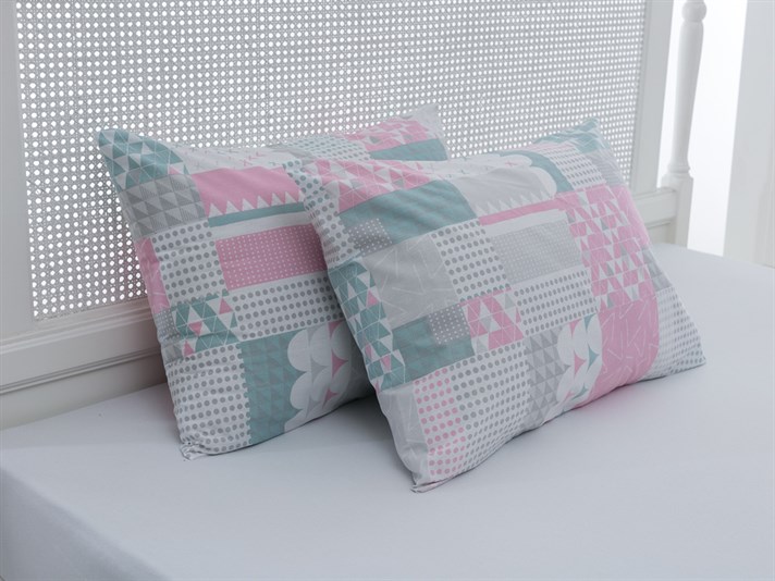 Geopatch Cu Bumbac Cu 2 Piese Față De Pernă 50x70 cm Seledon
