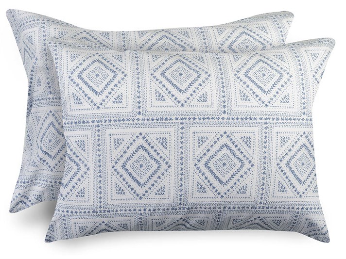 Geostitch Cottony Set 2  FAȚĂ DE PERNĂ 50x70 cm Albastru.