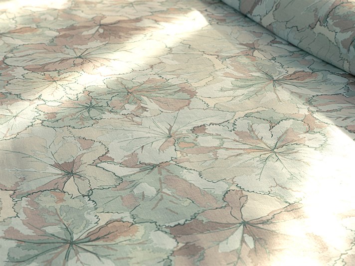 Geranium Cu Bumbac King Size Set Lenjerie De Pat 240x220 cm Verde Ca Apa