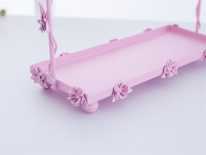 Ginger Wrought Iron Tray Pink