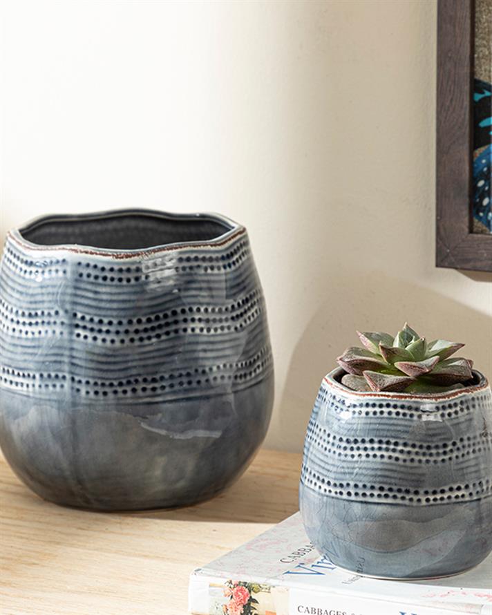 Erica Flowerpot 13x13x12 cm Blue