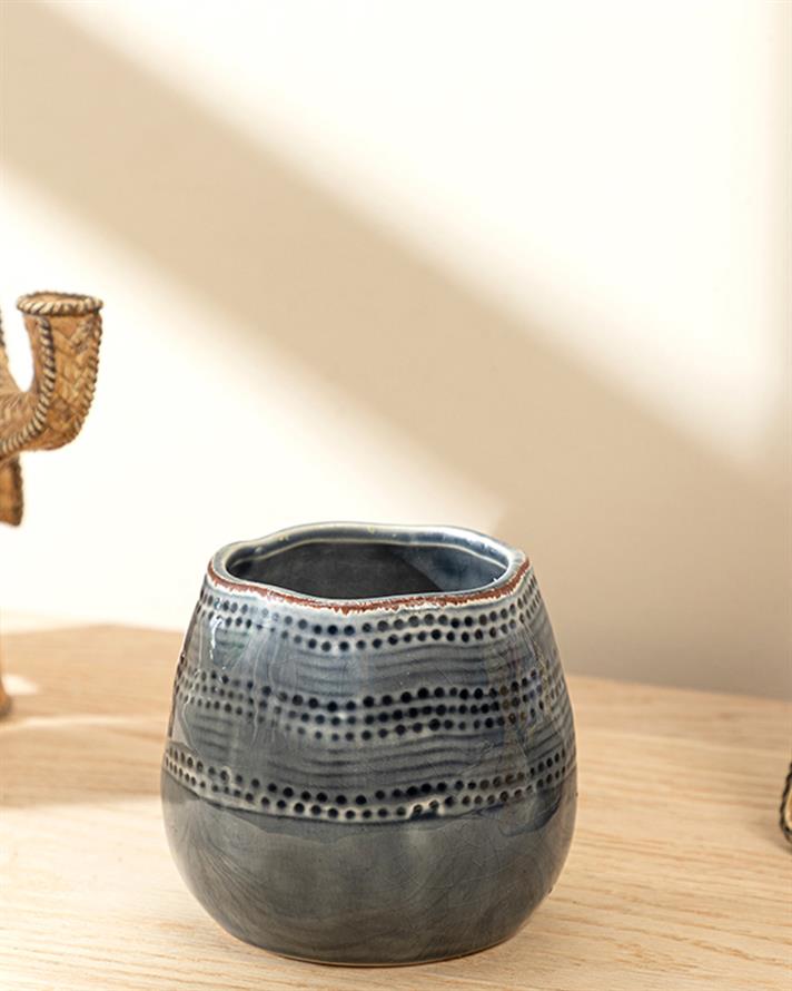 Erica Flowerpot 13x13x12 cm Blue