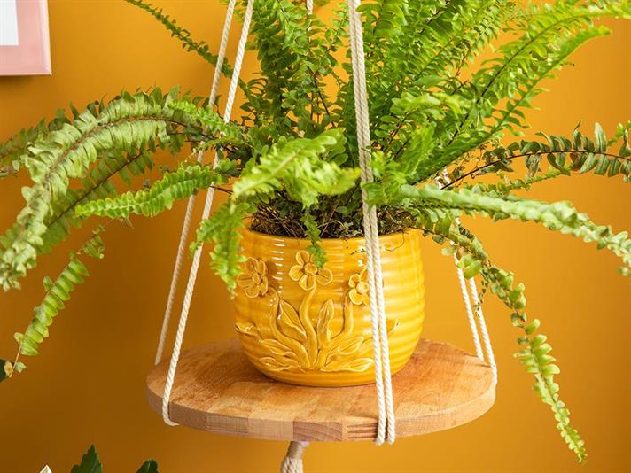 Ghiveci pentru flori, Flowertopia, dolomită, 16,5x15,7x12,3 cm, galben