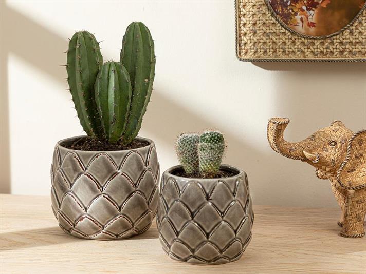 Ghiveci pentru flori, Jesse, ceramică, 12,7x12,7x10,4, maro