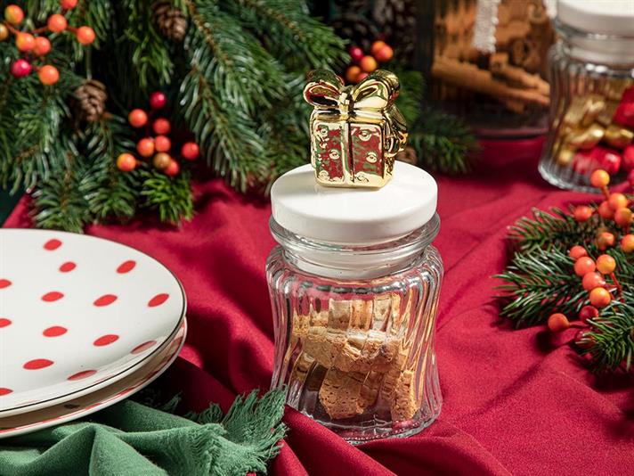 Giftbox Glass Jar 260 ml Gold