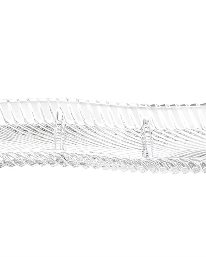 Platou servire gustari cu 3 compartimente, Gilan, sticla, 40 cm, transparent