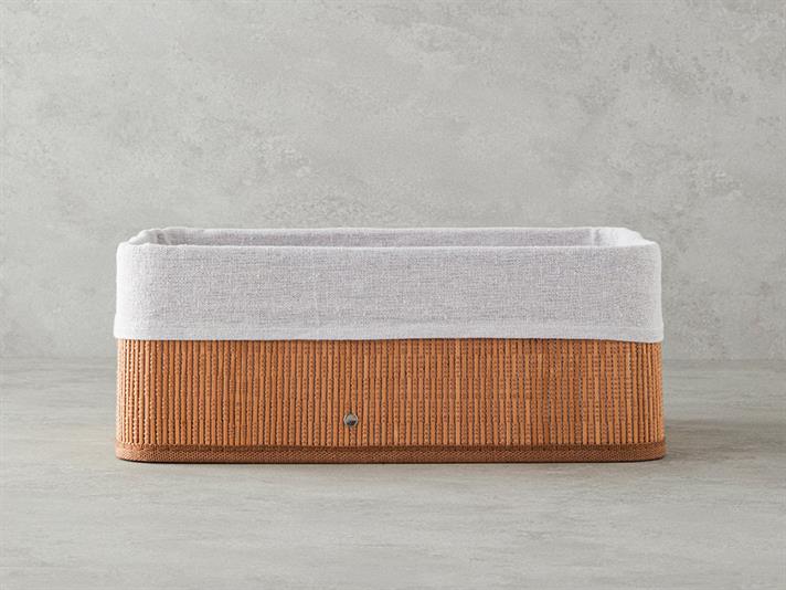 Cos depozitare, Gina, bambus, 36x26x14 cm, maro deschis