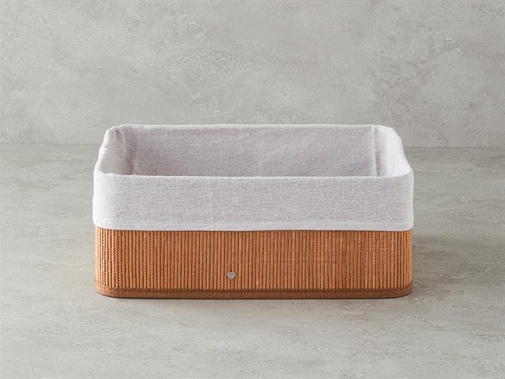 Cos depozitare, Gina, bambus, 36x26x14 cm, maro deschis