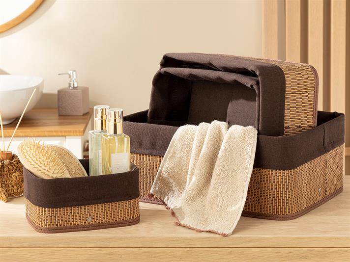 Gina Bamboo Basket 40x30x16 cm Dark Brown