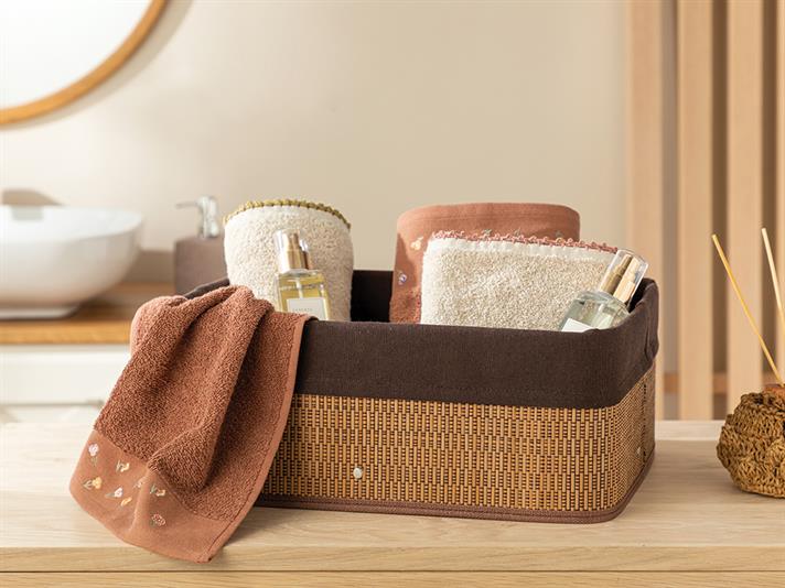 Gina Bamboo Basket 40x30x16 cm Dark Brown
