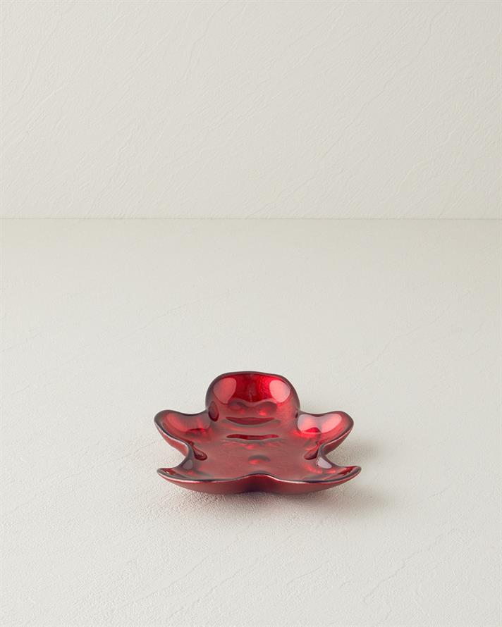 Gingerman Sticlă Bol Pentru Alune 17 cm Roșu