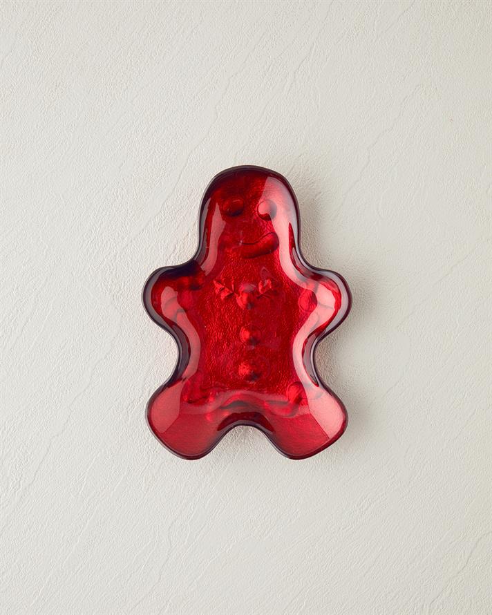 Gingerman Sticlă Bol Pentru Alune 17 cm Roșu