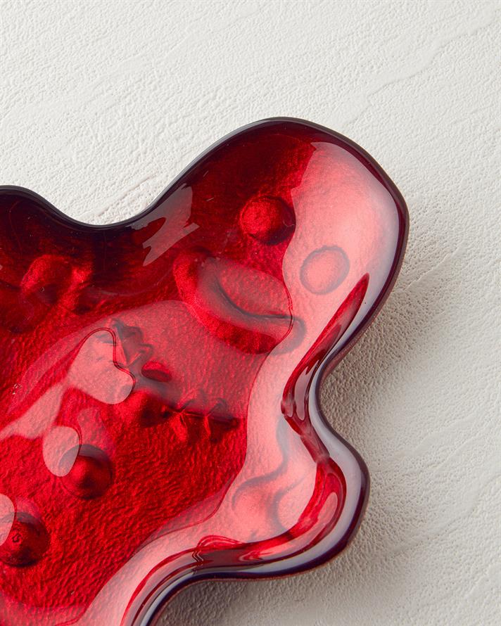 Gingerman Sticlă Bol Pentru Alune 17 cm Roșu