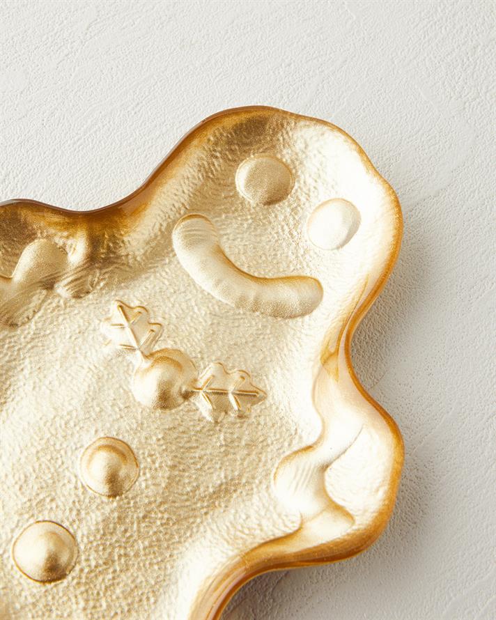 Gingerman Sticlă Bol Pentru Alune 21 cm Gold