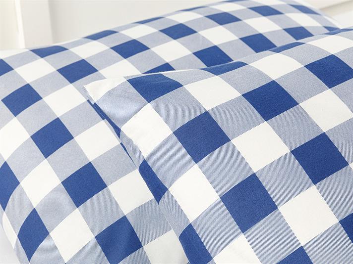 Gingham Cu Bumbac Cu 2 Piese Față De Pernă 50x70 cm Bleumarin