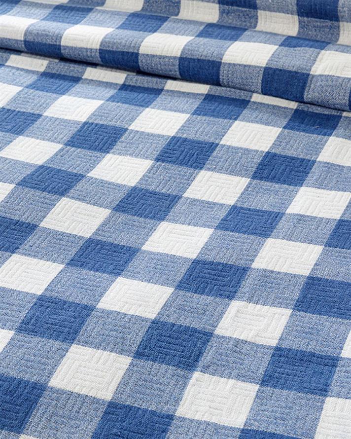 Gingham Imprimat Double Pătură De Vară 200x220 cm Bleumarin