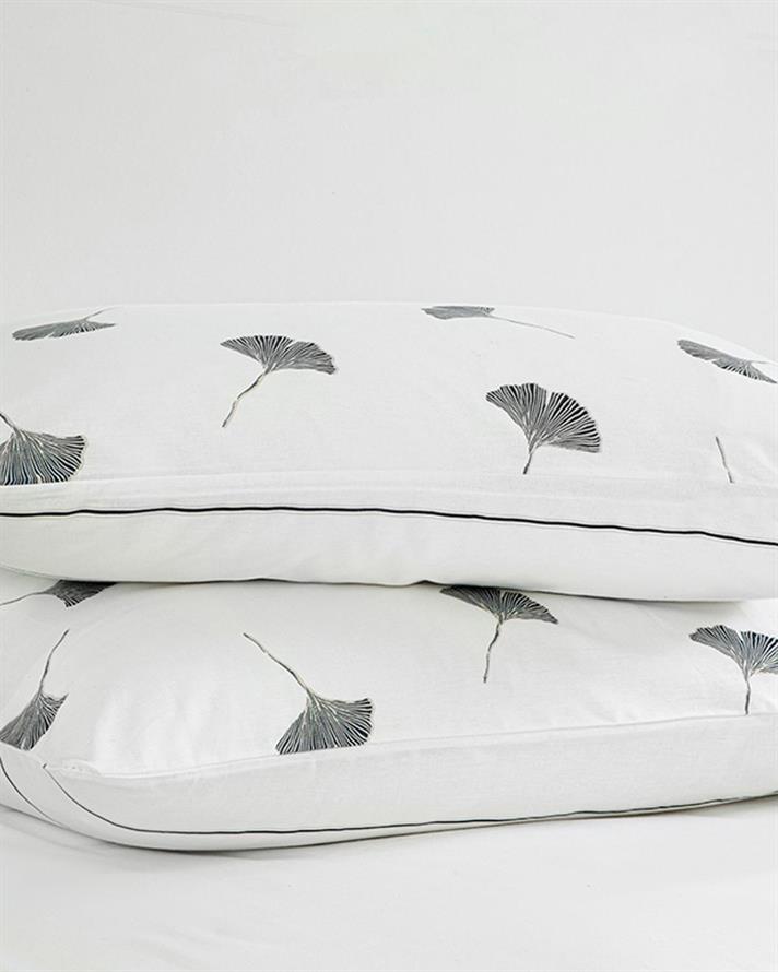 Gingko Leaf Cu Bumbac Cu 2 Piese Față De Pernă 50x70 cm Bleumarin