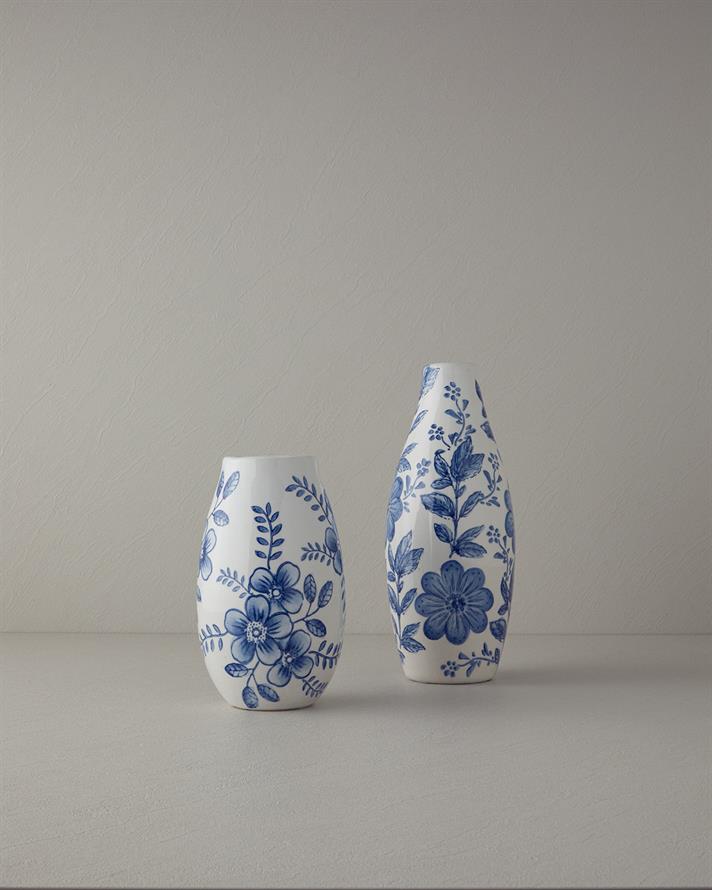 Ginny Vază 34 cm Alb - Albastru