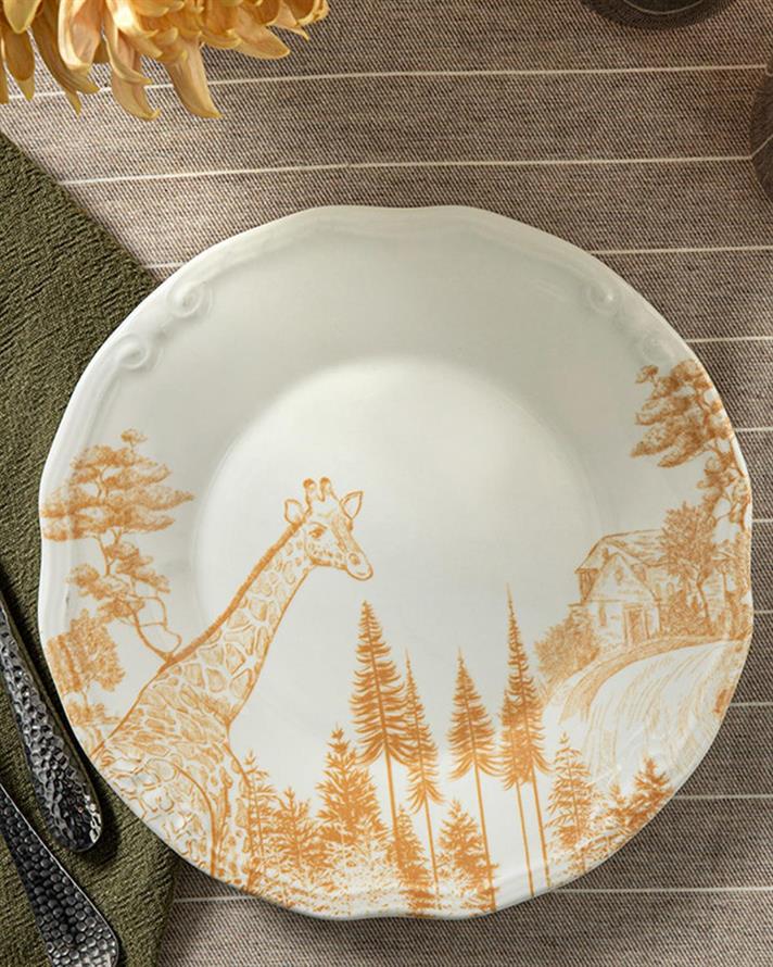 Giraffe Porcelain Cake Plate 20 cm Orange,