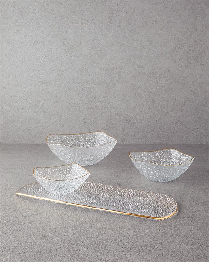 Bol, Giselle, sticla, 15 cm, auriu