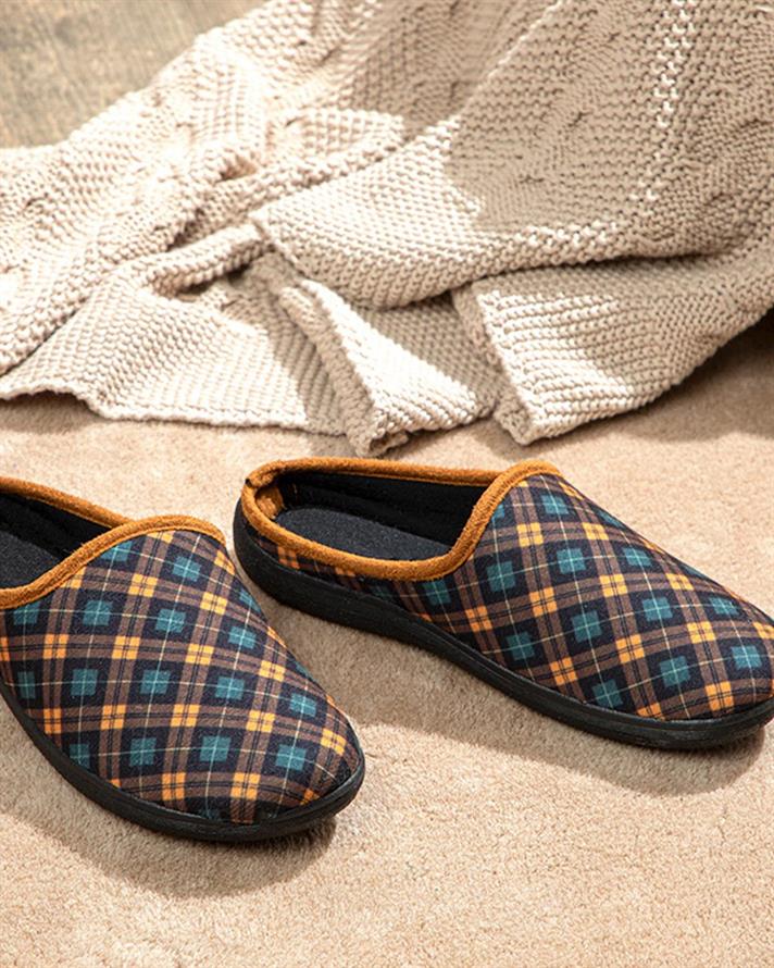 Glam Check Women Home Slippers 36 Green