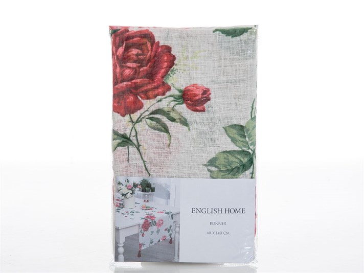 Glam Rose Printed Runner 40x140 cm Ecru
