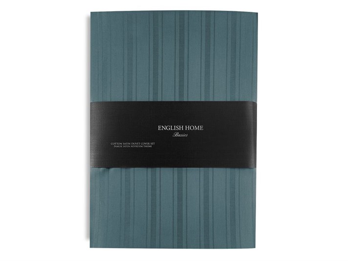Glam Stripe Bumbac Satinat Cu Dungi Double Set Lenjerie De Pat 200x220 cm Seledon Închis