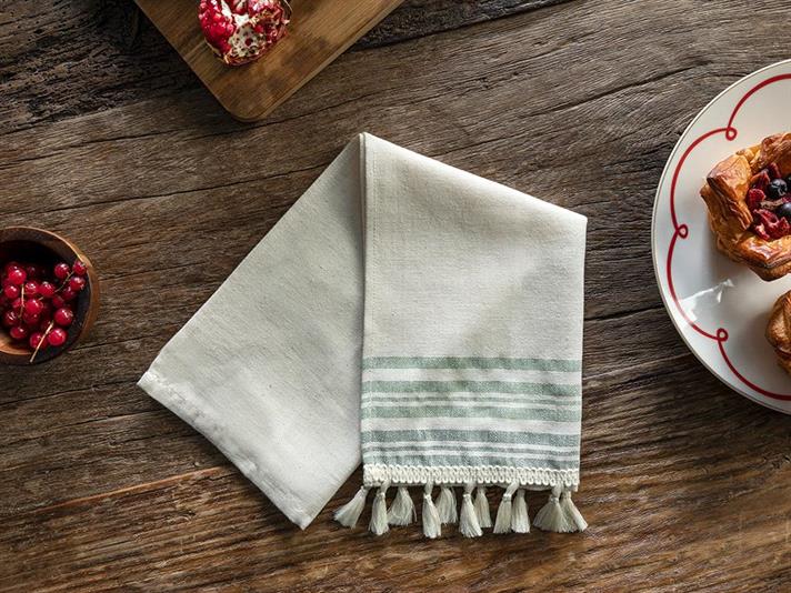 Gland Cotton Fringed Drying Cloth 30x50 cm Green