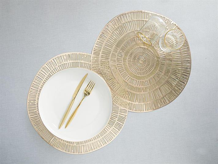 Glazzy Pvc 2 pcs Place Mat 38 cm Gold