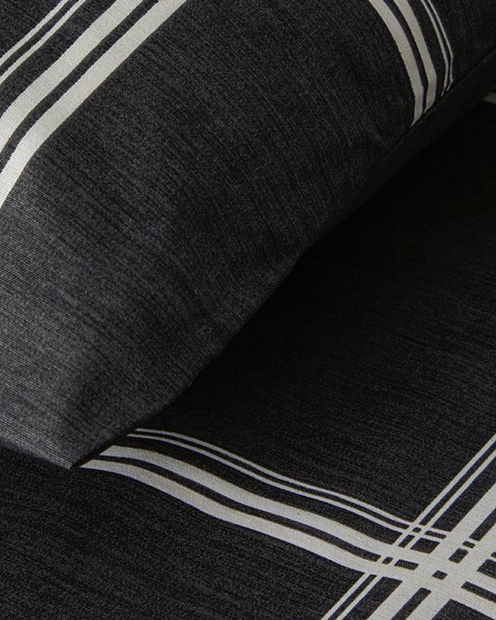 Glen, Set husă de pilotă cu față de pernă, pentru o persoană, bumbac-poliester, 160x220 cm/ 50x70 cm, antracit