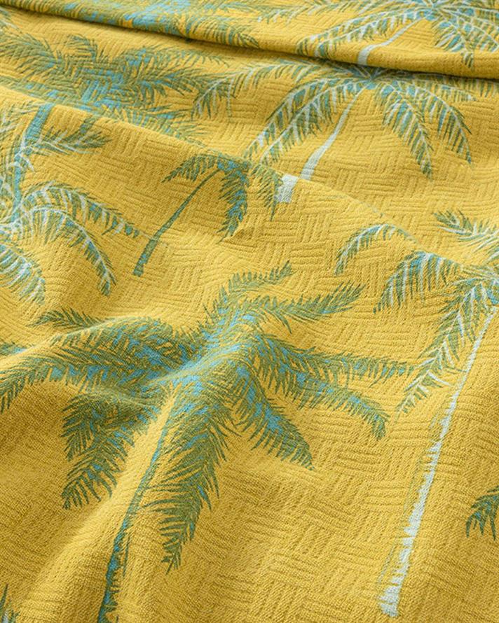 Glitter Palm Imprimat Double Pătură De Vară 200x220 cm Verde Kiwi