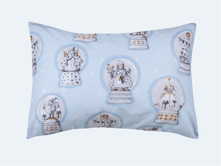 Glob de zăpadă Cu Bumbac Cu 2 Piese Față De Pernă 50x70 cm Albastru