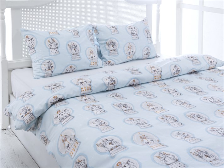 Glob de zăpadă Cu Bumbac Double Lenjerie De Pat 200x220 cm Albastru