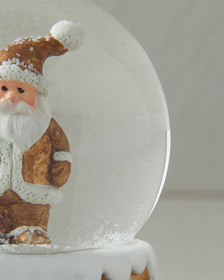 Glob de zăpadă, Santa, polirăsină, 6,6x6,6x8,5 cm, auriu