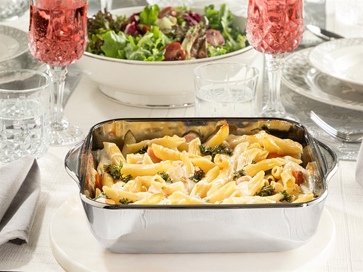 Gloria Heat-resistant Glass Oven Cover 22x22 cm Silver.