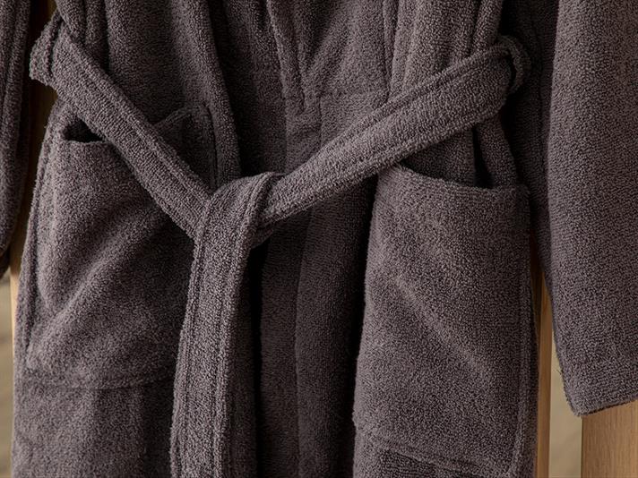 Glory Halat De Baie Guler Șal, Bumbac, S-M, Albastru İnchis