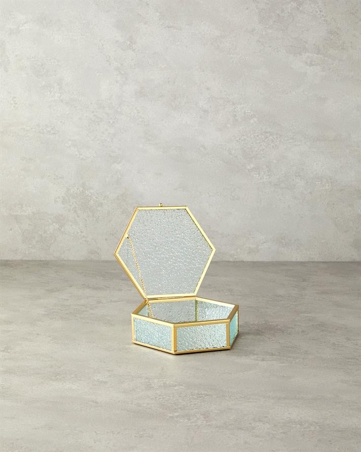 lucios Sticlă Cutie Decorativă Roz pal