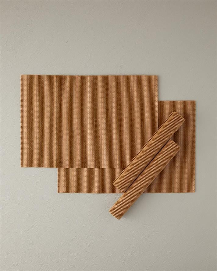 Bambus Set 4 Suport Farfurie 30*45 Cm galben miere