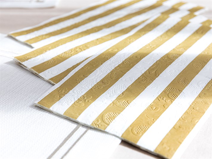 Gold Striped Paper 20 Set Tissue Napkin 33x40
