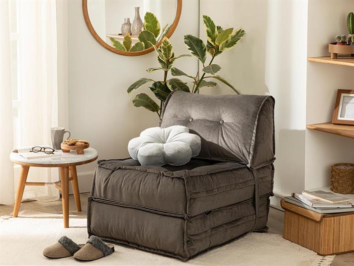Gozo Scaun Decorativ, Catifea, 65*78*78 Cm, Gri Închis