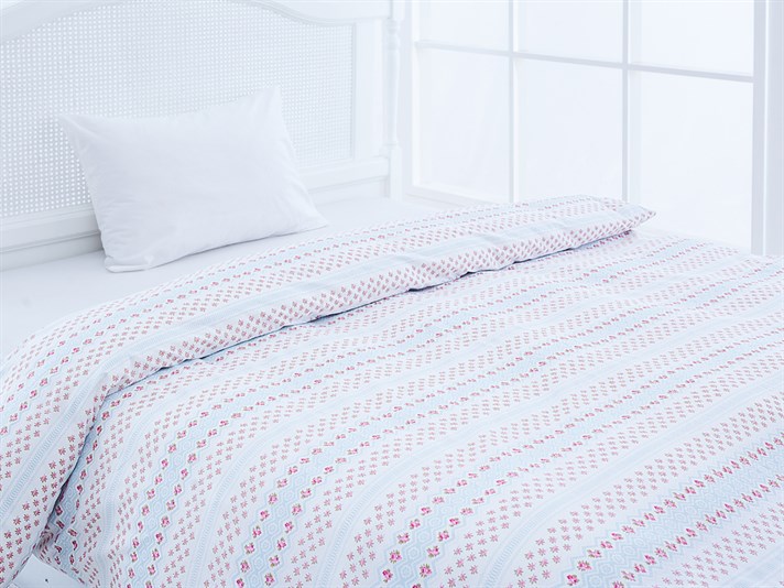 Grădină cu dungi Cu Bumbac Single Lenjerie De Pat 160x220 cm Roz