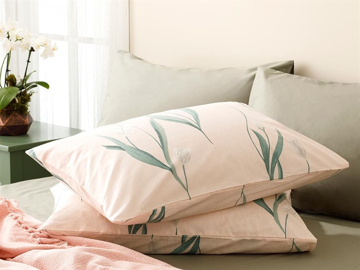 Grădină cu lalele Cottony Set 2  FAȚĂ DE PERNĂ 50x70 cm Pink