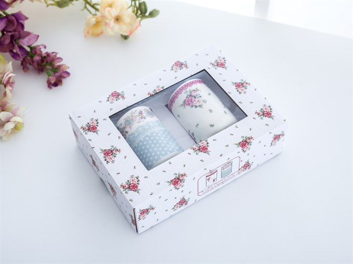 Cottage Garden New Bone China 2 pcs Salt And Pepper Shak Pink