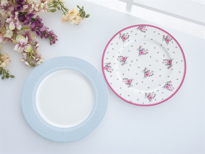 Cottage Garden New Bone China 6 pcs Service Plate 26 cm Pink