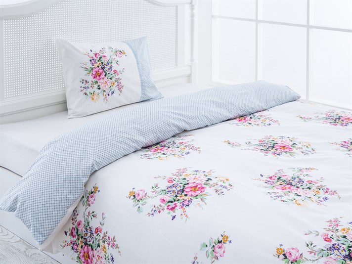 Grădină de cabană Cu Bumbac Single Lenjerie De Pat 160x220 cm Roz