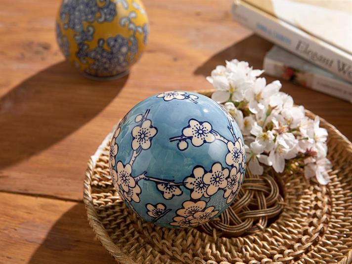 Sakura Garden Porcelain Decorative Object 10x10x10 cm Blue